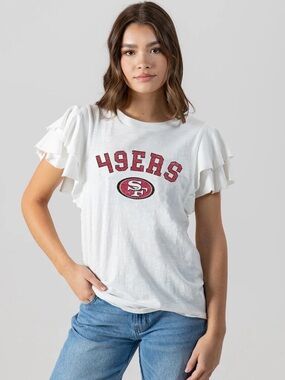Gameday Couture 49ers tee in White & Red Size Large Runs small please read…